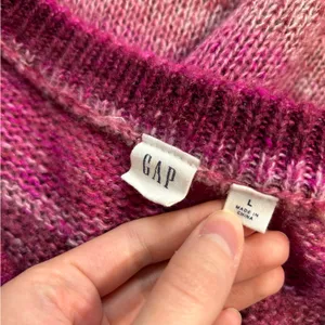 Gap Forever Cozy Soft Knit Crewneck Tunic Sweater Spacedye Pink Large thumbnail 8