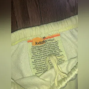 Aviator nation check Neon yellow sweatpants classic casual logo spring revolve thumbnail 6
