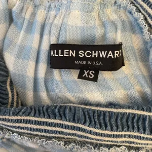 💥ALLEN SCHWARTZ Delilah Blue Gingham Smocked Waist Knee Length Dress XS💛 thumbnail 11