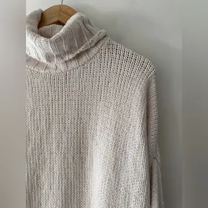 Aerie White Chunky Oversized Chenille Knit Turtleneck Sweater‎ XL thumbnail 3