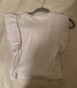 White Shirt Ruffled Sleeve Top thumbnail 2