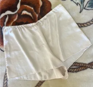 White Satin Sleep Shorts Shorts thumbnail 1