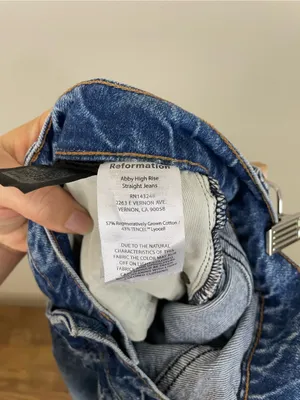 REFORMATION Abby High Rise Straight Jeans In Lanier Size 30 thumbnail 5