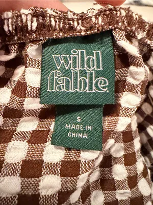 Wild Fable Brown and White Crop Top thumbnail 6