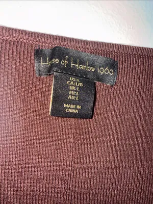 House of Harlow 1960 mocha brown cropped knit sweater top size large thumbnail 2