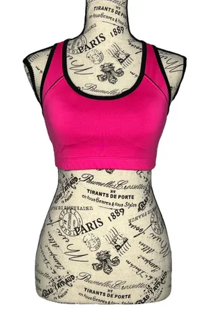 BCG (M) Pink Racerback Sports Bra Mesh Back Tru‑Wick Fabric Black Details thumbnail 1