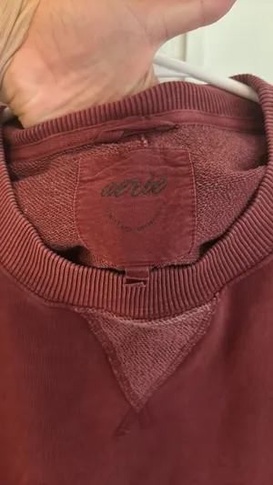 Aerie Red Crewneck Oversized Medium thumbnail 6
