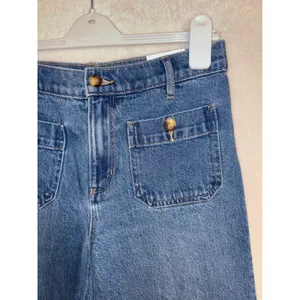 Loft Palmer Wide Leg Jeans Medium Wash High‎ Rise Patch Pocket measures sz 29 thumbnail 4