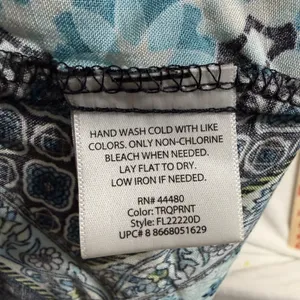 Faded Glory XL Blue Patchwork Floral Spaghetti‎ Strap Smocked Waist Maxi Dress thumbnail 5