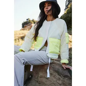 FREE PEOPLE Outta Left Field Jacket in Neon Green Size Small thumbnail 12