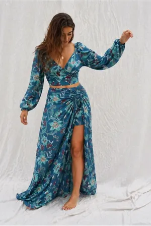 band of the free NWT Celine Floral midi skirt/ small thumbnail 1
