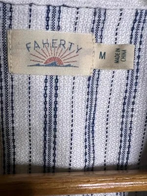 FAHERTY Paradise Point Stripe Linen Shirtdress. Size Medium. NWOT thumbnail 9