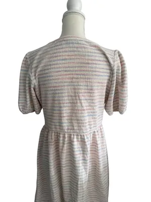 ANN TAYLOR LOFT Multicolor Striped Button Dress Size Small thumbnail 6