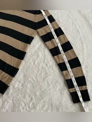 Michael Kors Gold and Black Striped Sweater size XS thumbnail 5