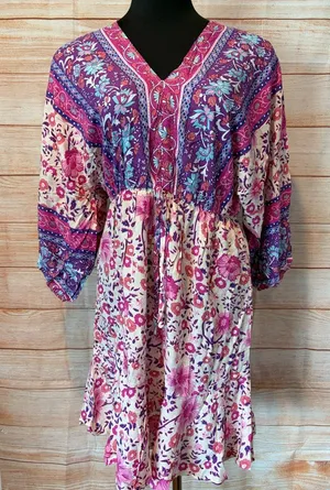Vibrant Floral Long Sleeve Dress thumbnail 1