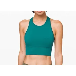 Lululemon Ebb to Train Sports Bra Laguna Green High‎ Neck Size 6 W2BLGS thumbnail 8