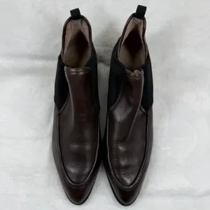Donald Pliner‎ Benson Dark Brown Leather Block Heel Ankle Booties Womens 8.5 M thumbnail 2