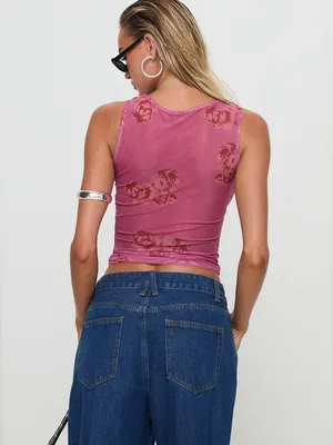 Princess Polly Dangelio Mesh Top Pink thumbnail 5
