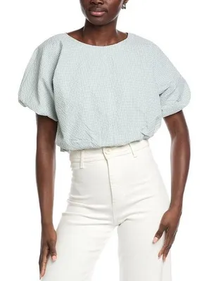Hunter Crop Bubble Blouse in Surf‎ Spray XL NWT thumbnail 1