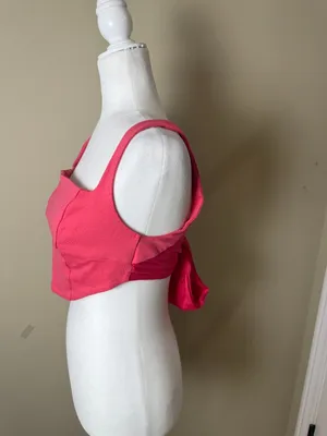 Urban Outfitters Hot Pink Scarf Tie Back Crop Top Size Small thumbnail 2