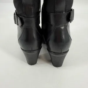 Clarks Womens‎ Black Leather Knee High Boots Square Toe Block Heel Size 8M thumbnail 3