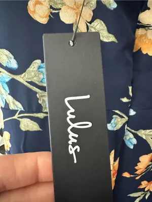 Lulu's Navy Floral Square-Neck Maxi Dress with Thigh Slit thumbnail 6