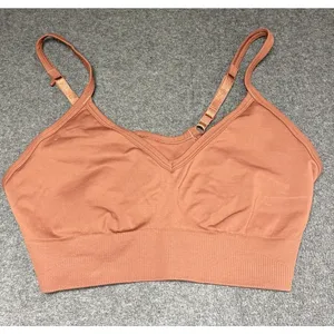 Lululemon Women's Ebb To Street Athletic Work Out Sports Bra‎ Rust Brown 10 thumbnail 1
