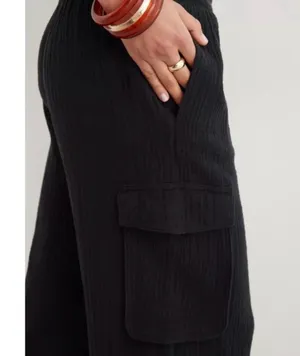 Aerie black wide leg pants thumbnail 3