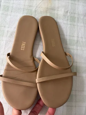 TKEES Slim Double-Strap Sandals in Tan thumbnail 8