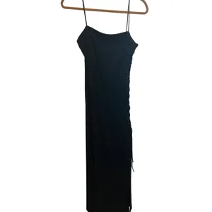 Niki by Niki Livas Black Beaded Lace Up Side Maxi Dress Formal Gown Size 6 HOCO thumbnail 2