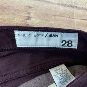 RAG & BONE 10 Inch Crop Flare Burgundy Suede Like Pants Size 28 Made In USA thumbnail 9