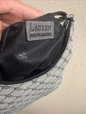 Ralph Lauren Gray Monogram Shoulder Bag with Black Trim thumbnail 12