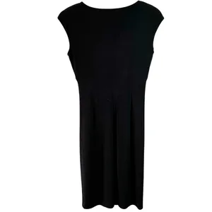 Ralph Lauren Gathered Black Jersey Sheath Dress Size 6 thumbnail 4