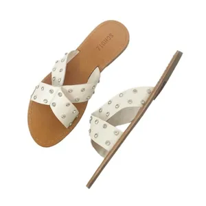 NWT Schutz Marilu Sandal White Leather Rhinestone Studded Slide Women’s Size 9.5 thumbnail 13