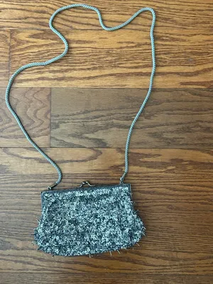 Vintage Inspired Beaded Sequined Evening Bag Detachable Rope Strap Clutch thumbnail 9