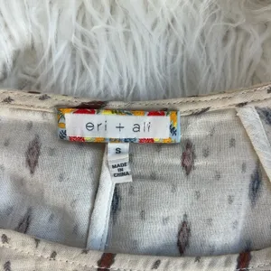 Anthropologie Eri + Ali Fringe Tassel Cream South Western Top Women's Size S thumbnail 6