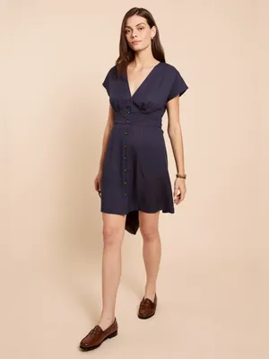 NWT Few Moda Lilia Dress size XS Navy blue buttons mini dress CAARA thumbnail 5