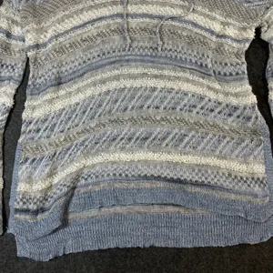 Abercrombie & Fitch Blue Striped Knit Hoodie Sweater XS/S Boho Pullover thumbnail 10