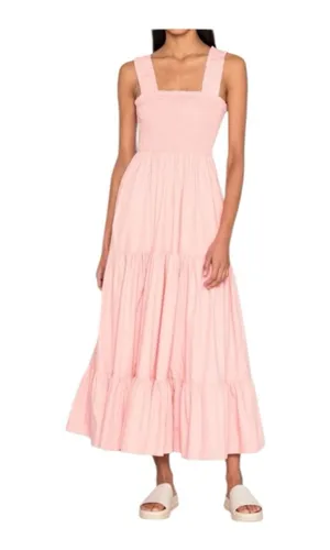 Abercrombie & Fitch women's XXL Pink tiered maxi Smocked Dress preppy guest 2x thumbnail 1