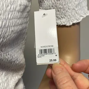 Nordstrom Off the Shoulder Puckered Cropped Top thumbnail 2