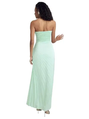 Dress The Population Kinley Pleated Strapless Gown in MInt Green Womens Maxi thumbnail 2