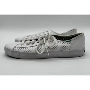 KEDS Sneakers Womens Sz US 8 EU39 White Leather Lace Up Tennis Shoes WH56115 EUC thumbnail 2