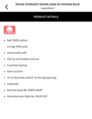 Revolve Straight Denim Jean thumbnail 5