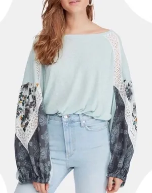 NEW‎ Free people Women's Light Blue Top thumbnail 1