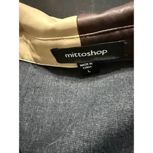 Mittoshop Womens Colorblock Faux Leather Shacket Brown Tan‎ Black Size L thumbnail 4