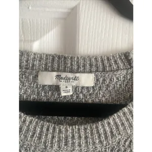 Madewell Textured Waffle Knit Sweater Womens Size S Gray Marl Raglan Pullover thumbnail 2