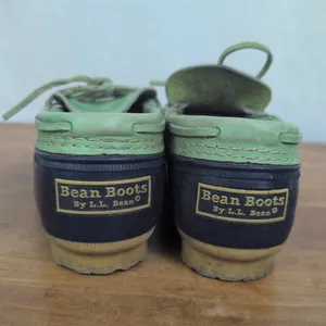 LL Bean Women's Bean Boots, Rubber Mocs with Leather Green Uppers 7M thumbnail 6