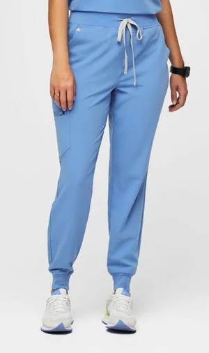 - High Waisted Zamora Jogger Scrub Pants Ceil Blue Tall Doctor Nurse Medical thumbnail 1