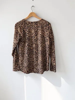 ZENANA | Leopard Print Lounge Set | 2 Piece Top & Jogger | Size L thumbnail 6