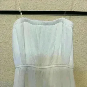 Lila Rose white maxi strapless dress sz XS beach resort vacation crochet bridal thumbnail 2